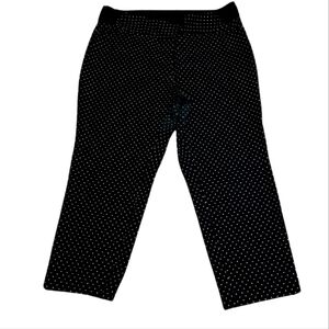 Investments Black Polka Dot Pull-On Crop Pants Size 16W